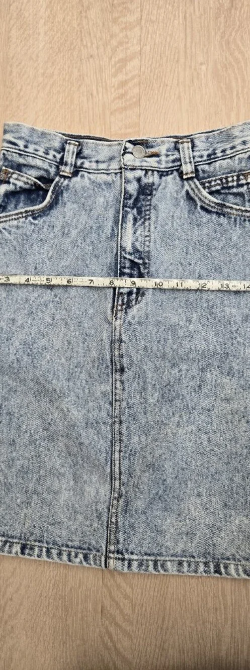 Vintage 80s Jordache Acid Wash Denim Mini Skirt Size XS 5 High Waist
